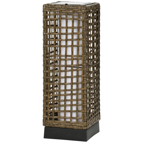 Wicker Solar Outdoor Lamp, Auto On/Off LED, IP44, Patio, Porch, Pathway