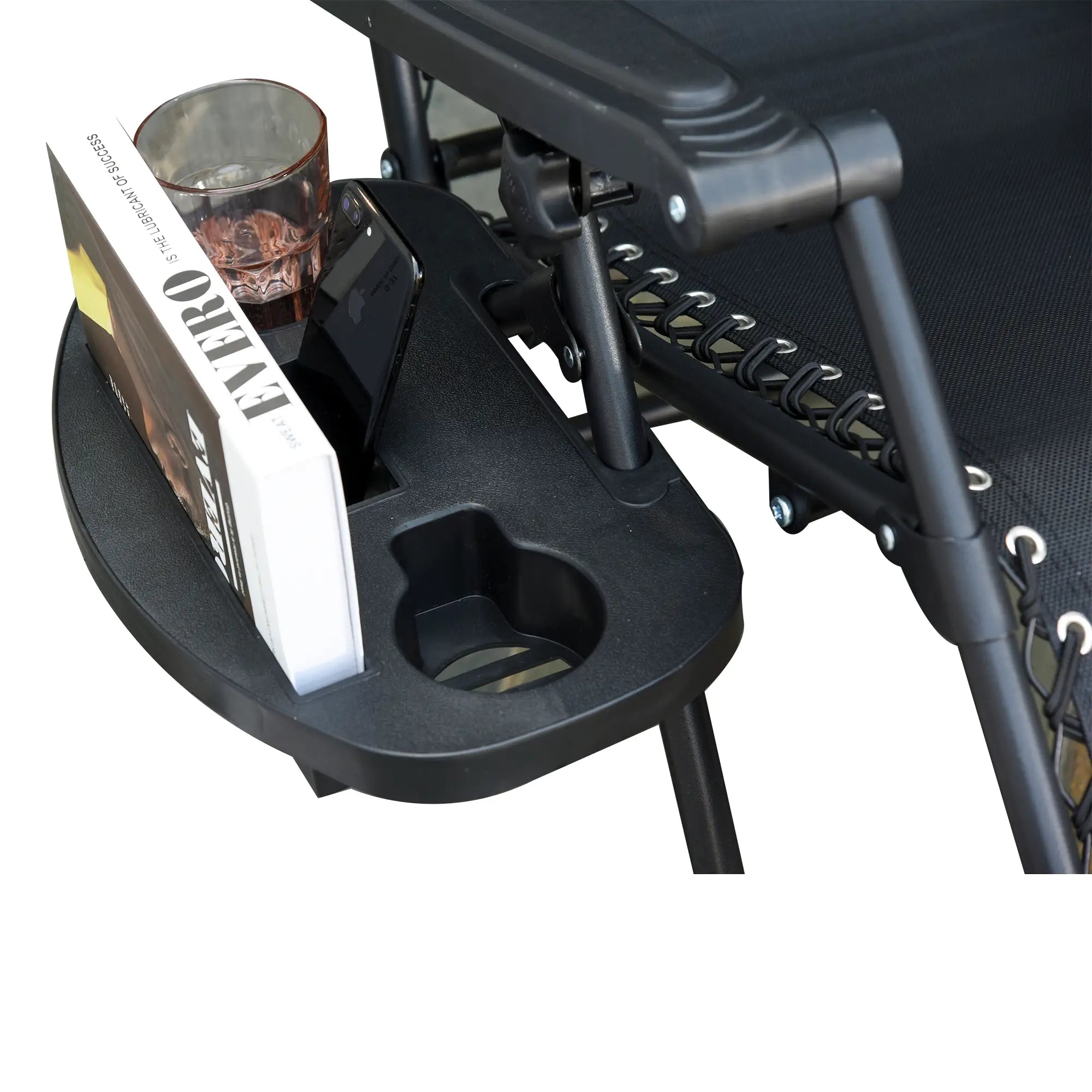 Zero Gravity Reclining Lounger Chair, Canopy Shade, Side Tray, Cupholder, Black Lounger Chairs at Gallery Canada