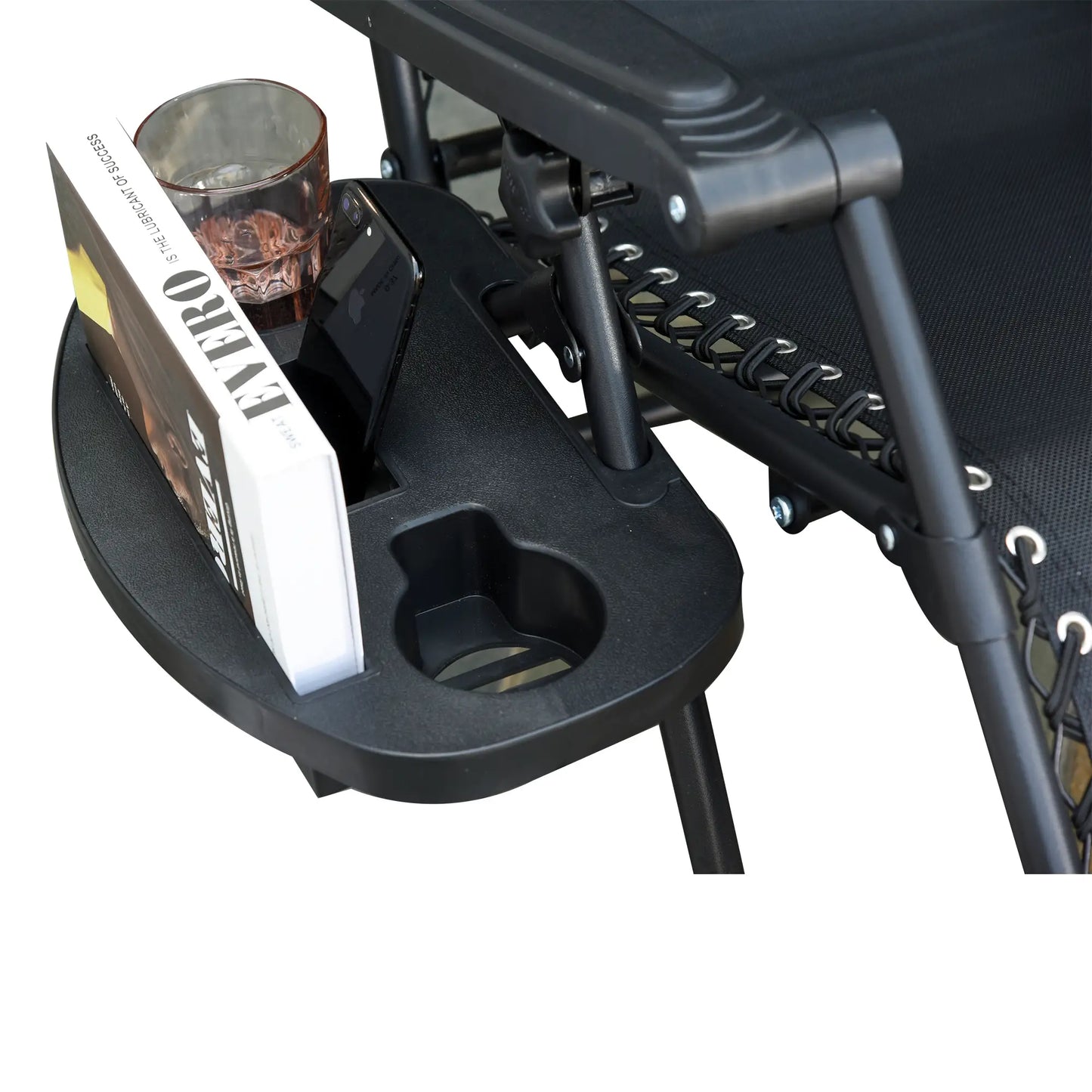 Zero Gravity Reclining Lounger Chair, Canopy Shade, Side Tray, Cupholder, Black Lounger Chairs at Gallery Canada