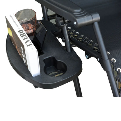Zero Gravity Reclining Lounger Chair, Canopy Shade, Side Tray, Cupholder, Black Lounger Chairs at Gallery Canada