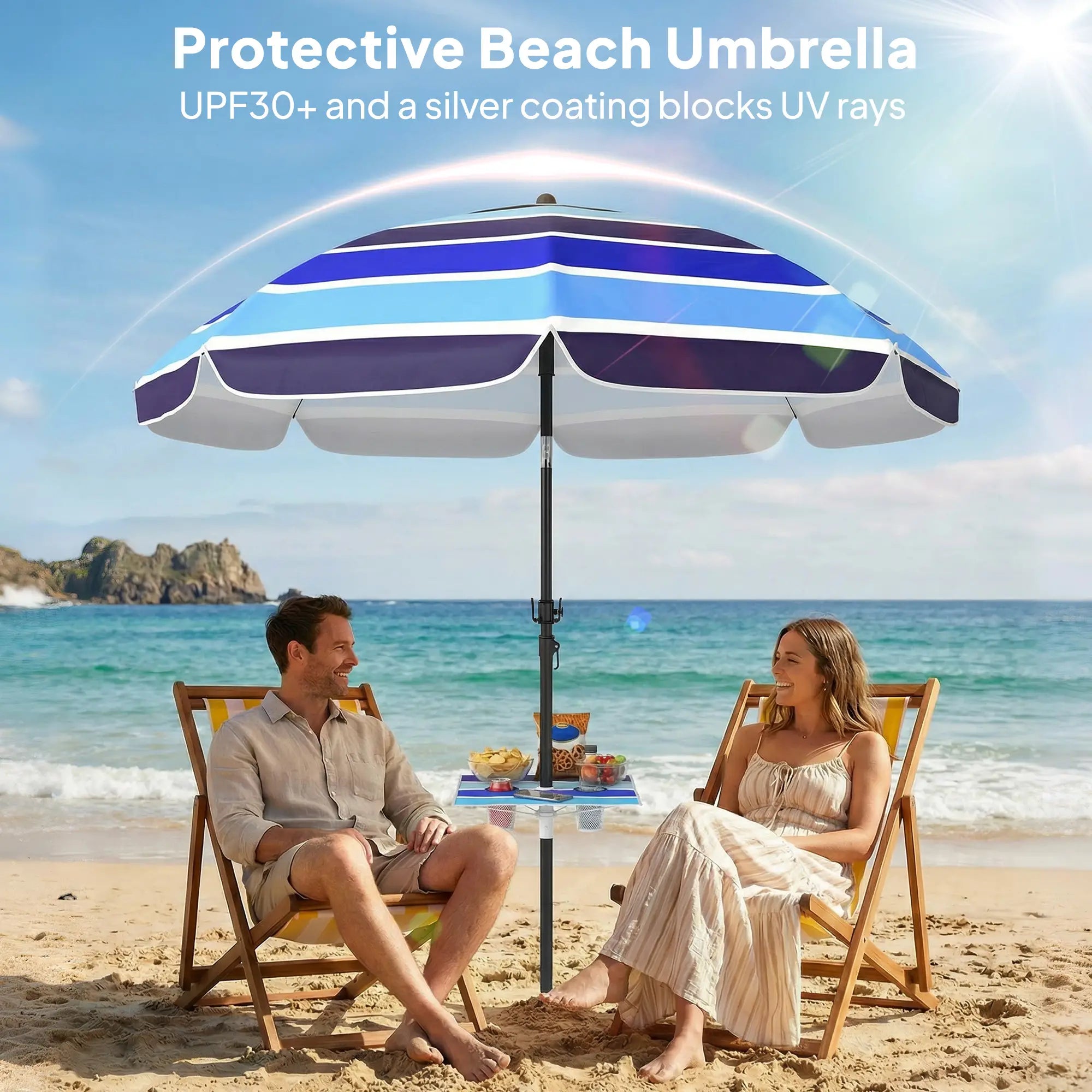 Adjustable Tilt Beach Umbrella, 78