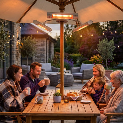 Electric Patio Heater, 3 Heating Panels, Infrared Remote, Silver Electric Tower Heaters at Gallery Canada