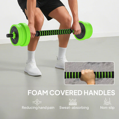 44lbs Adjustable Weight Dumbbell Set, Barbell, Kettlebell, Push Up Stand, Green Dumbbells & Barbells at Gallery Canada