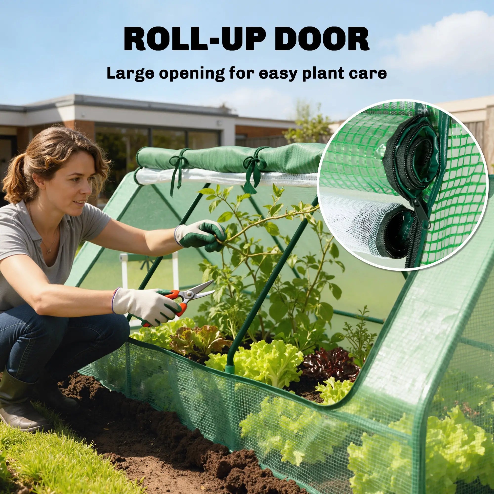 Portable Mini Greenhouse, Mesh Windows, 94.5