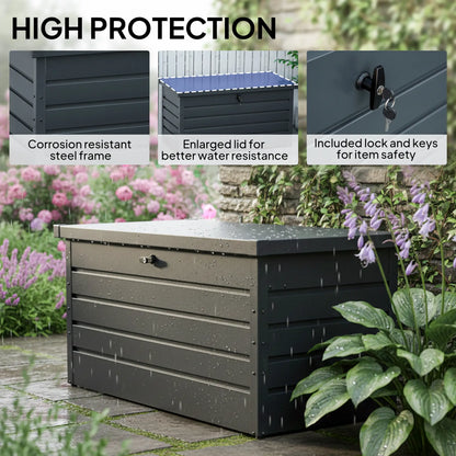 Large Deck Box, Outdoor Storage with Lock, Grey Patio Storage Boxes at Gallery Canada