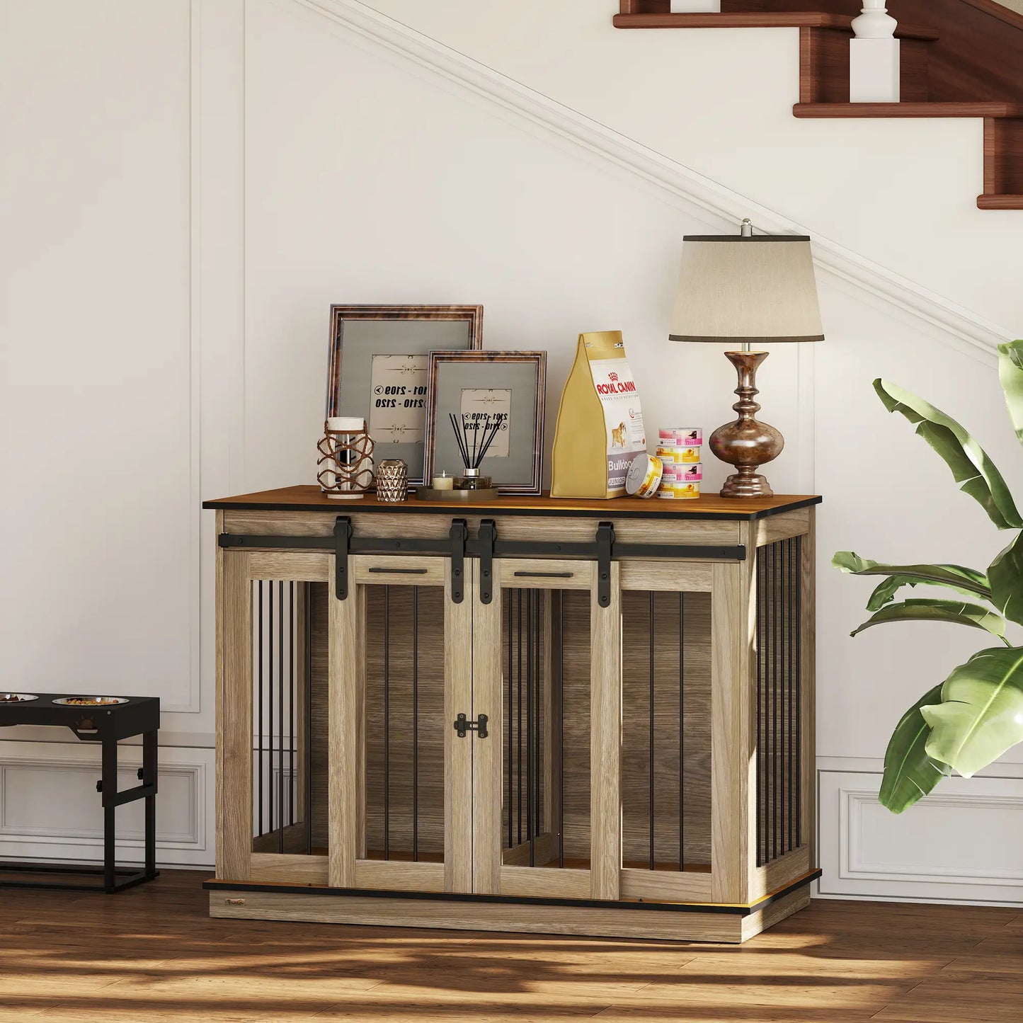 47in Wooden Dog Crate Furniture, Kennel TV Stand, Pet House Side Table, Oak Houses, Kennels & Pens at Gallery Canada