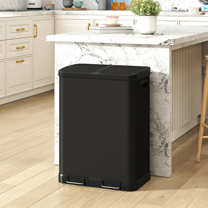 Kitchen Garbage Bin, 2 x 7.9 Gal, Soft-Close With Removable Buckets, Black Small Kitchen Appliances at Gallery Canada