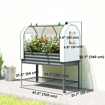 Galvanised Raised Garden Bed, Greenhouse Cover, Metal Planter Box, Dark Grey Elevated Garden Beds at Gallery Canada