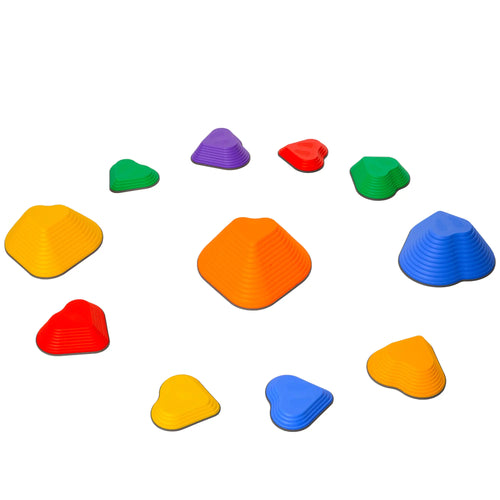 11PCs Non-Slip Stackable Kids Stepping Stones, Heart-Shaped