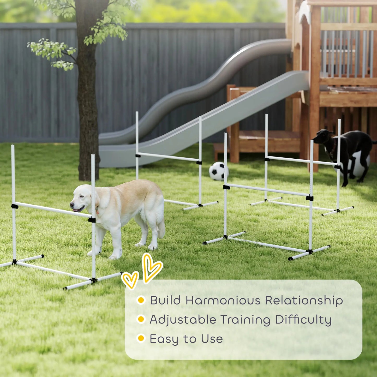 Set of 4 Dog Agility Training Jump Bars, Adjustable, White Dog Agility Training Equipment at Gallery Canada