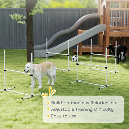 Set of 4 Dog Agility Training Jump Bars, Adjustable, White Dog Agility Training Equipment at Gallery Canada