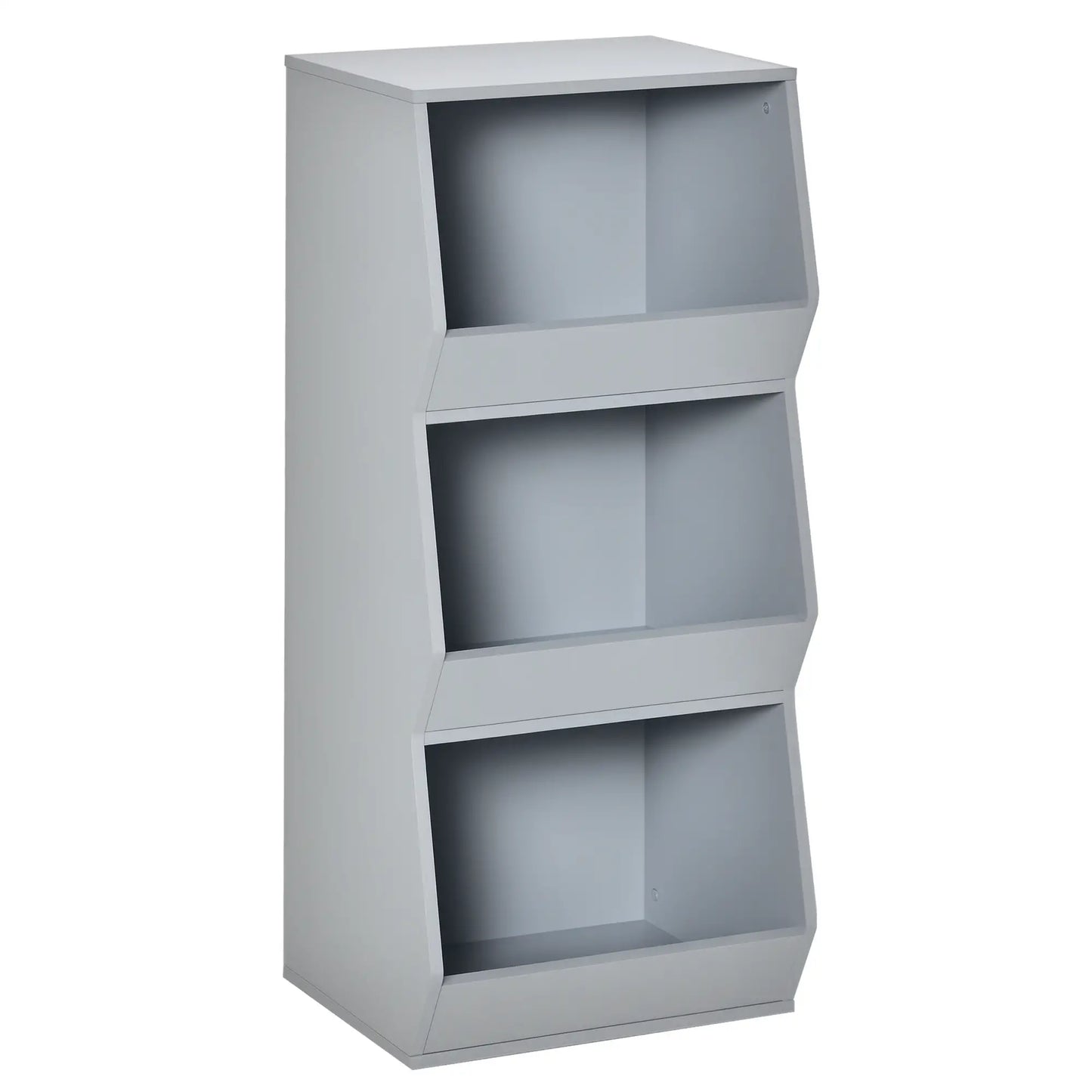 Kids Storage Cabinet, 3 Shelves, Anti-Toppling, Toy Organizer, Bookcase, Grey Baby & Kids Storage Grey at Gallery Canada