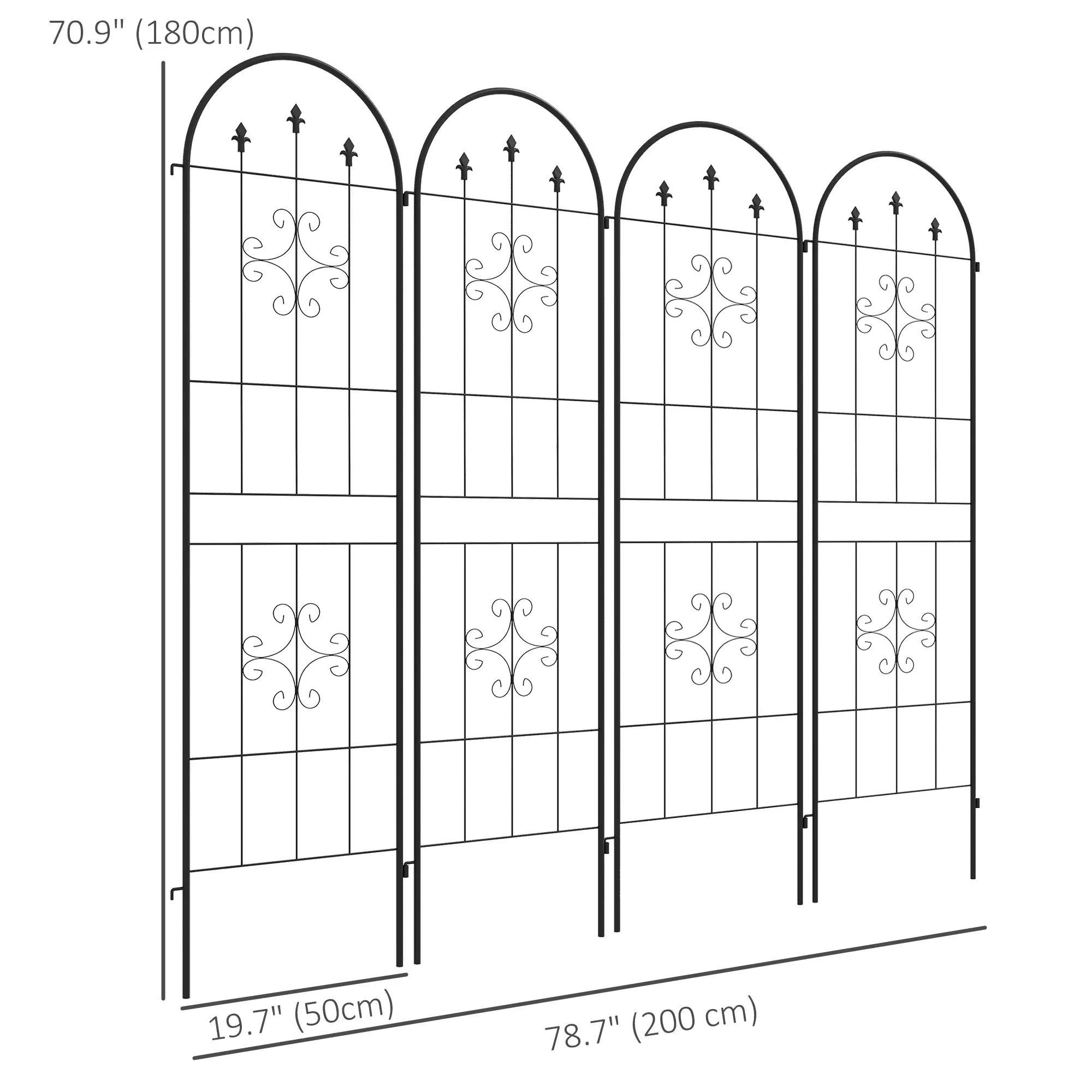 Metal Trellis Set of 4, Garden Support for Climbing Plants, Arrow Design Plant Stands at Gallery Canada