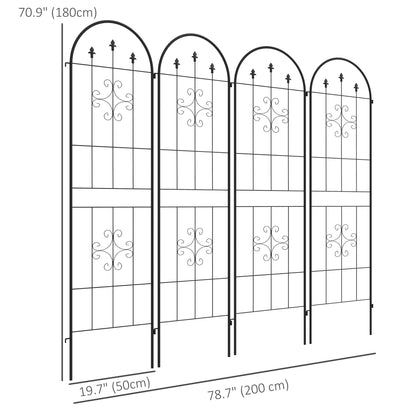 Metal Trellis Set of 4, Garden Support for Climbing Plants, Arrow Design Plant Stands at Gallery Canada