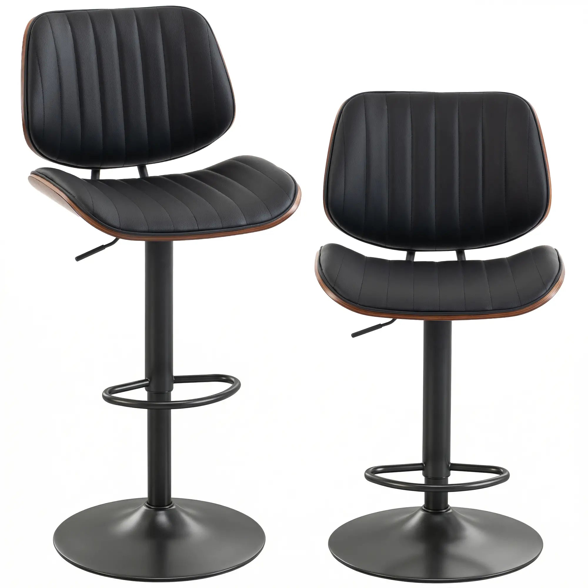 Swivel Bar Stools Set of 2, Counter Height, Adjustable, Black Bar Stools at Gallery Canada