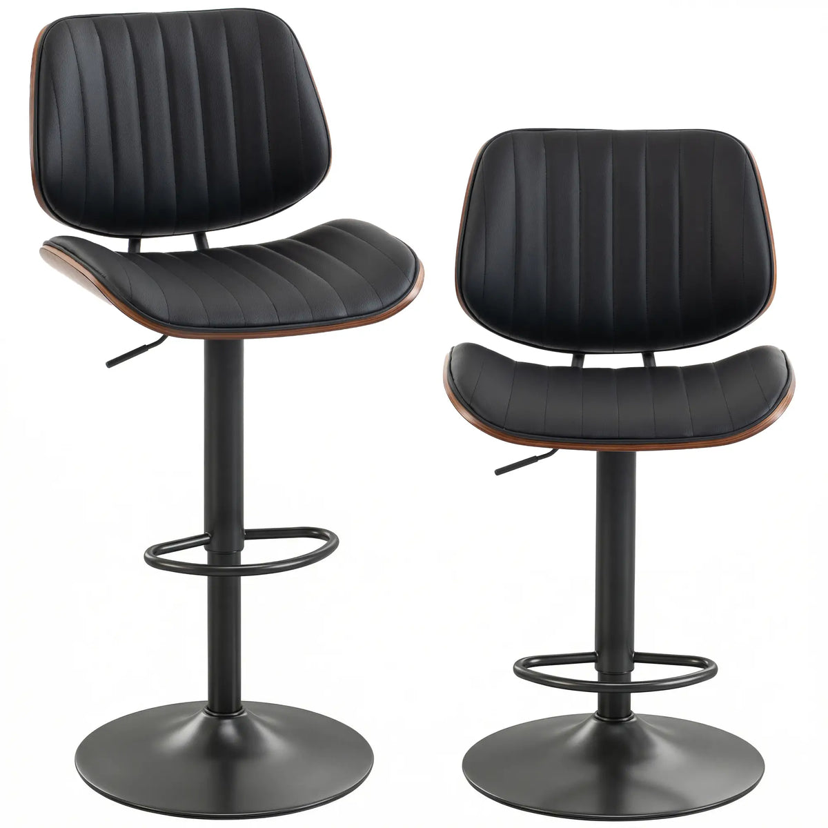 Swivel Bar Stools Set of 2, Counter Height, Adjustable, Black Bar Stools at Gallery Canada