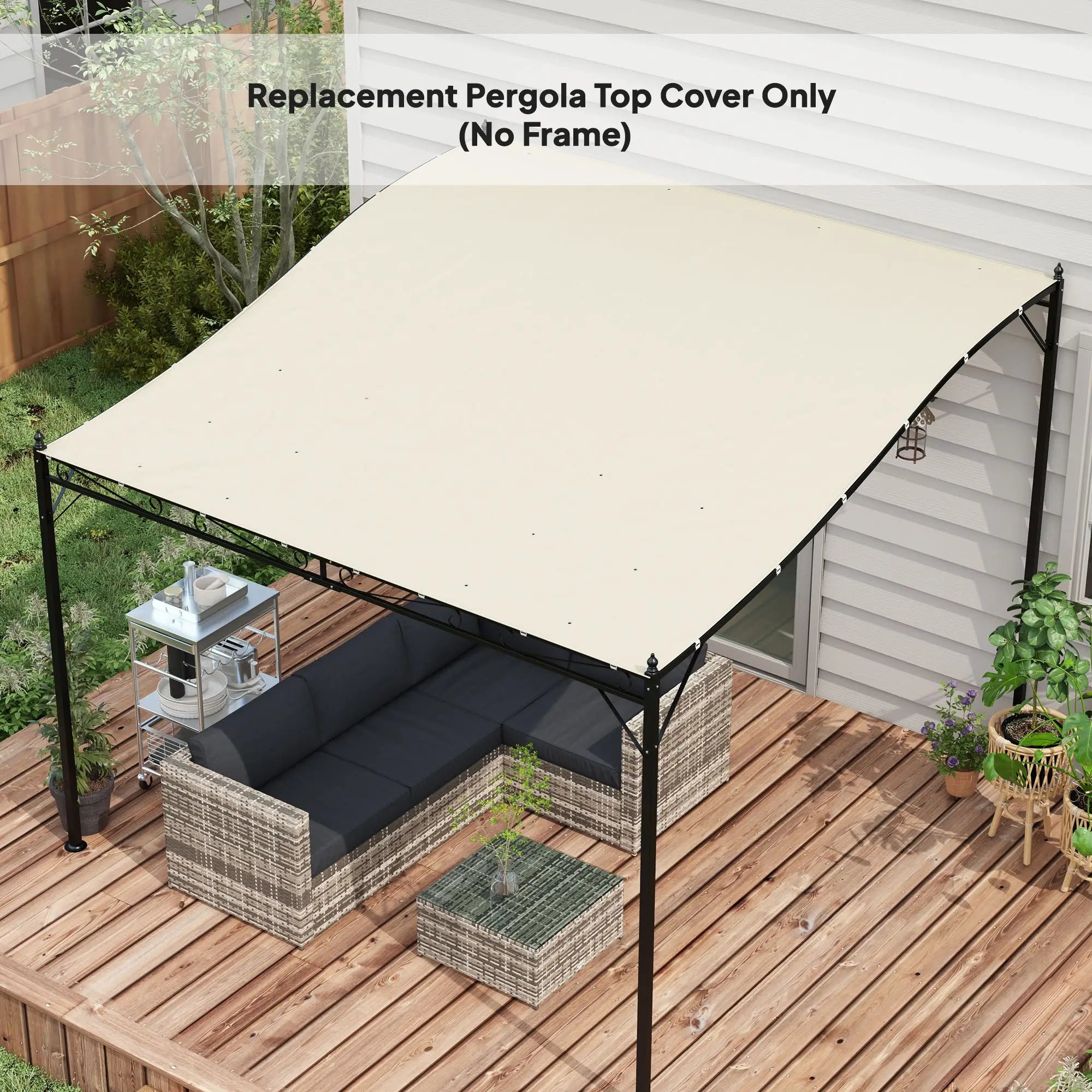 Canopy Replacement, Pergola Shade Cover, 10' x 10', Beige Gazebo Canopy Replacement at Gallery Canada