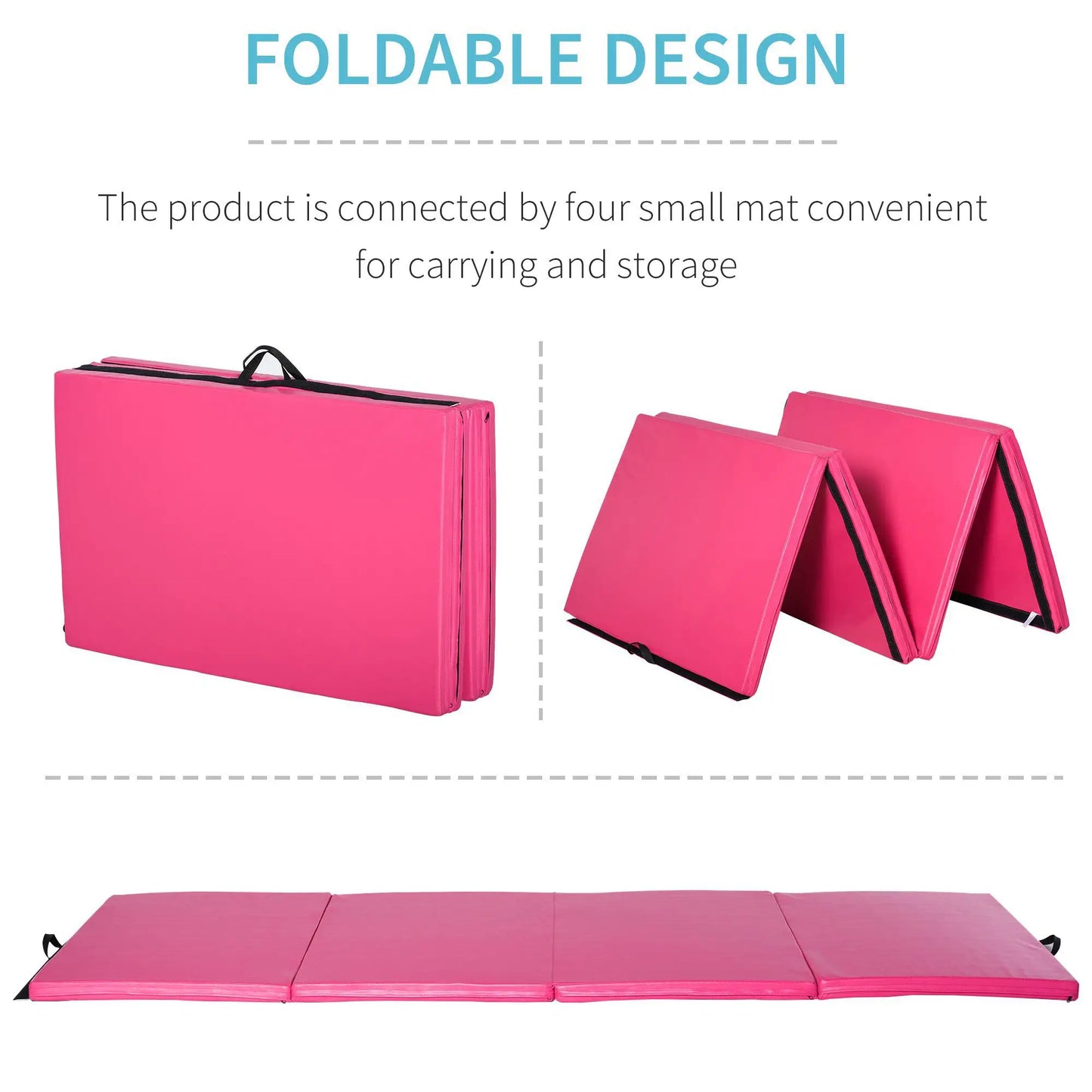 4'x10'x2'' Folding Gymnastics Mat, For Yoga MMA Martial Arts, Pink Gymnastics Mats at Gallery Canada