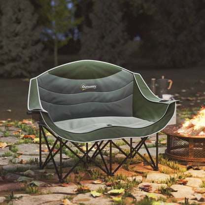 Portable Camp Chair, Double With Cup Holders, Carry Bag, 551 lbs, Dark Green Picnic Tables & Camping Chairs at Gallery Canada