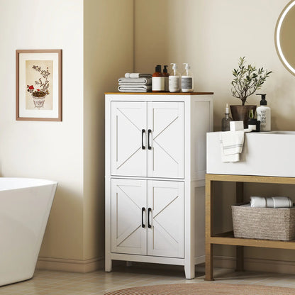 Bathroom Storage Cabinet, Barn Floor Cabinet, White