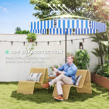 8.7FT Tilting Patio Umbrella, 8 Ribs, Crank Handle, Navy Blue Sun Umbrellas at Gallery Canada