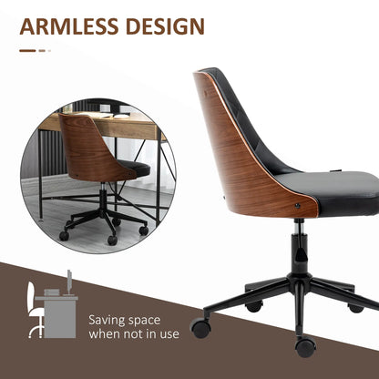 PU Leather Office Chair, 360 Swivel Wheels, Adjustable Height, Black Office Chairs at Gallery Canada