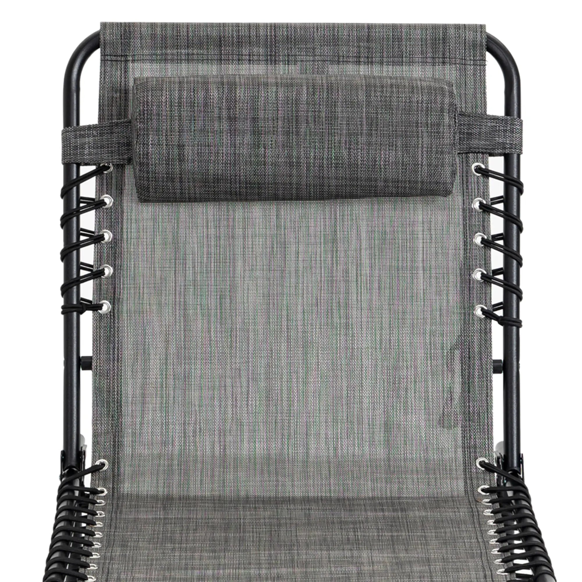 Outdoor Folding Chaise Lounge, Adjustable Backrest, Removable Pillow, Mixed Grey, Grey Lounger Chairs at Gallery Canada