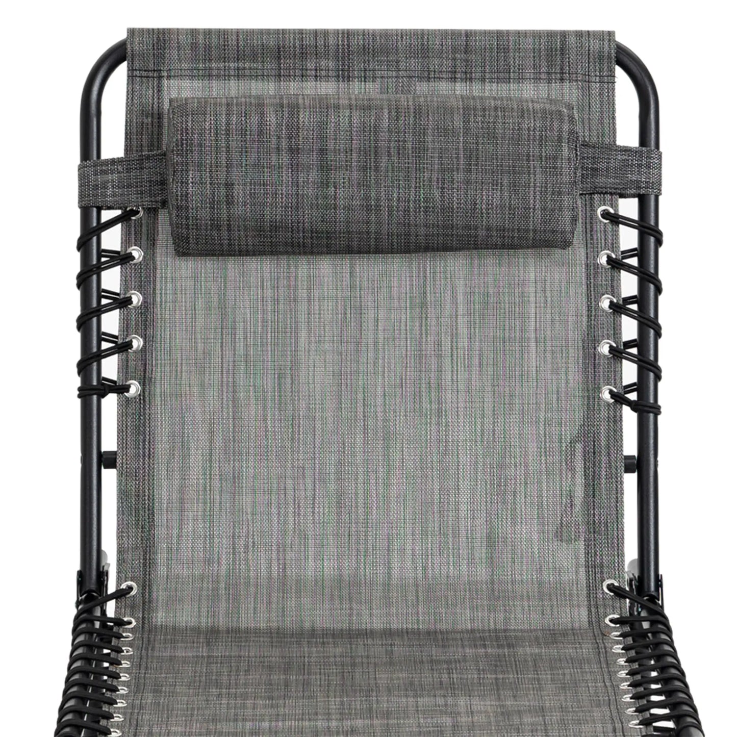 Outdoor Folding Chaise Lounge, Adjustable Backrest, Removable Pillow, Mixed Grey, Grey Lounger Chairs at Gallery Canada