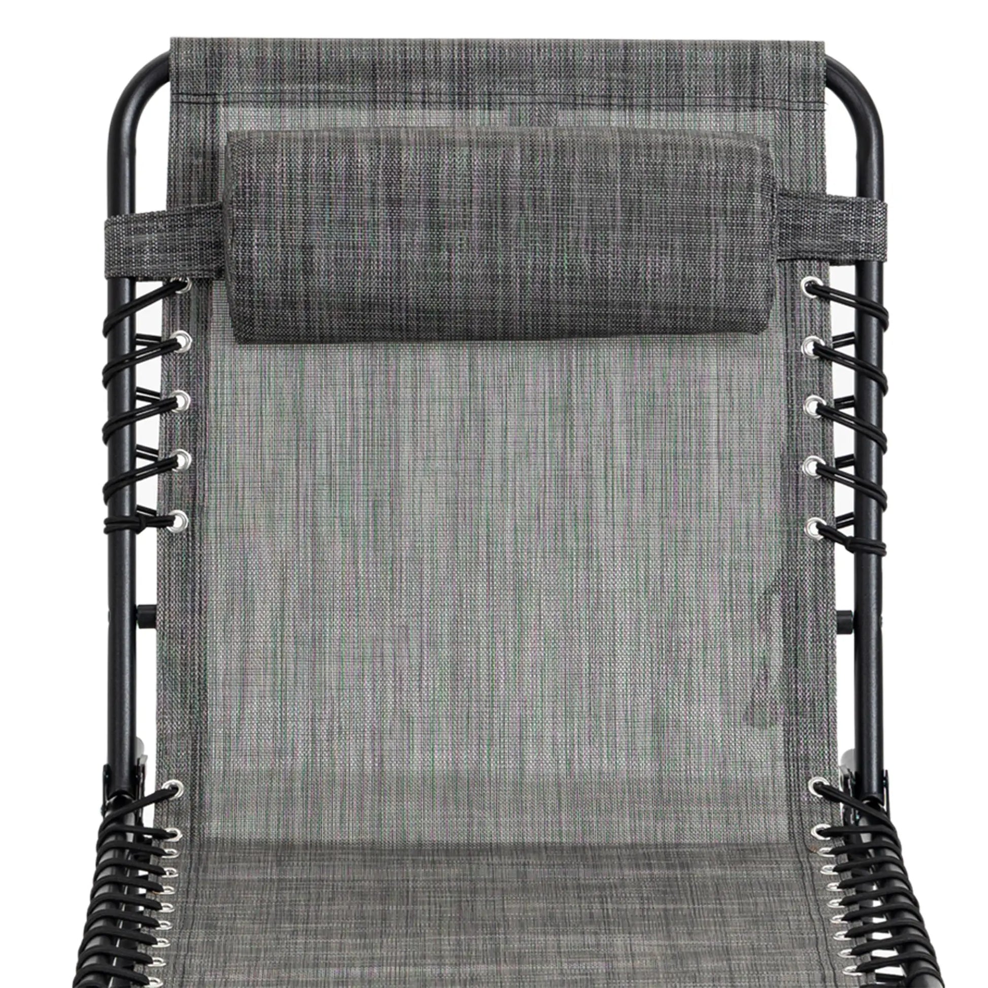 Outdoor Folding Chaise Lounge, Adjustable Backrest, Removable Pillow, Mixed Grey, Grey Lounger Chairs at Gallery Canada