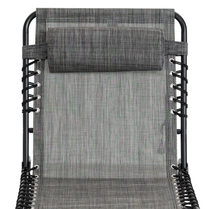 Outdoor Folding Chaise Lounge, Adjustable Backrest, Removable Pillow, Mixed Grey, Grey Lounger Chairs at Gallery Canada