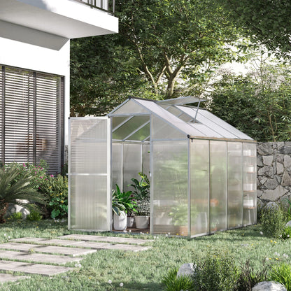 6' x 8' x 6.4' Walk-in Greenhouse, Polycarbonate Panels, Silver Walk In Greenhouses at Gallery Canada