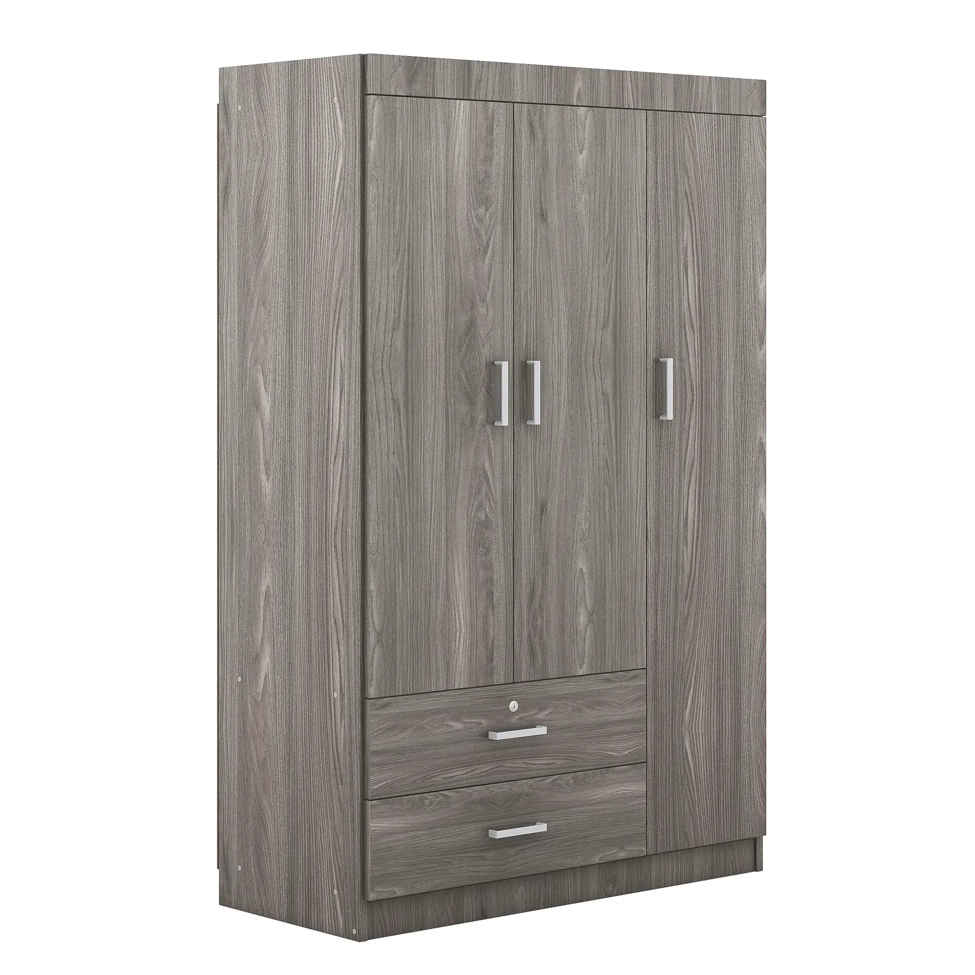 Modern Wardrobe, 2 Drawers, MDF, Hanging Rail, 41.5