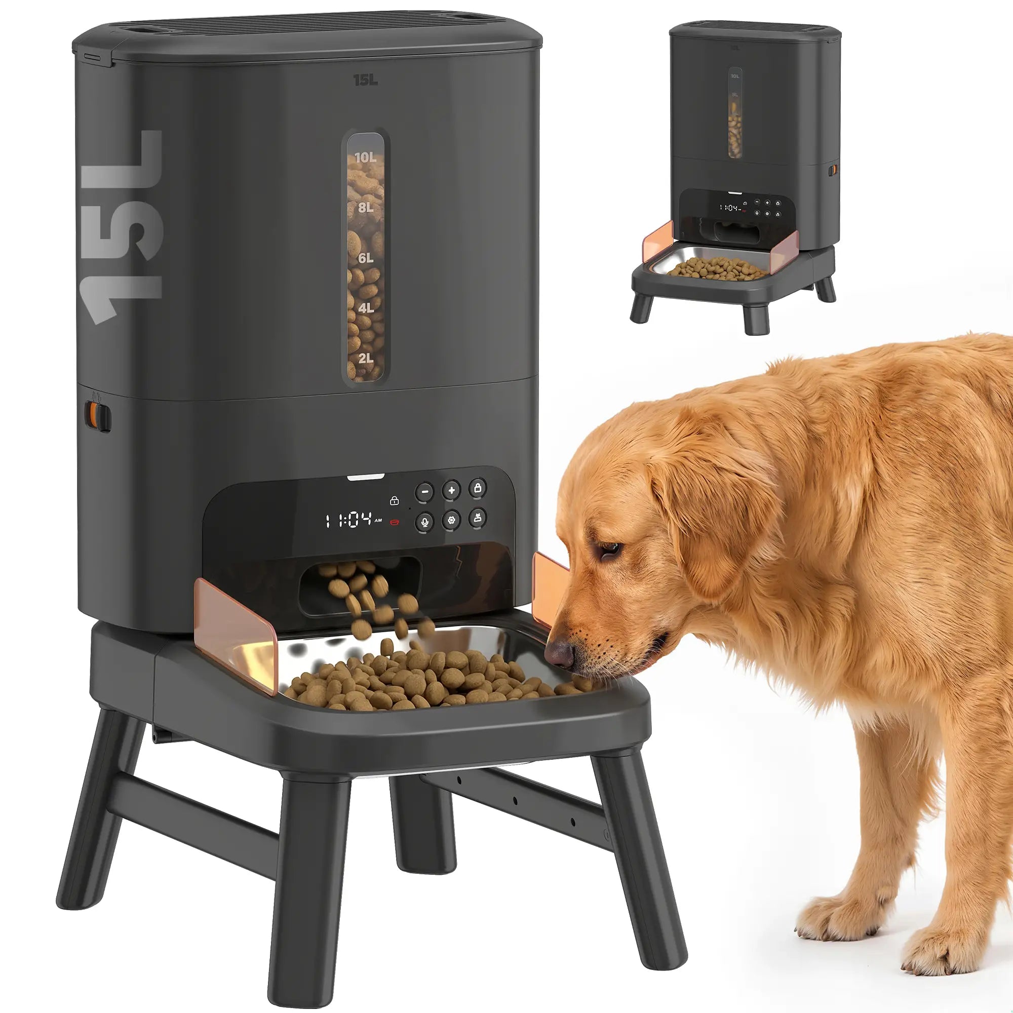 15L/63 Cups Anti-Clog Dog Feeder for Large Breeds Dog Bowls at Gallery Canada