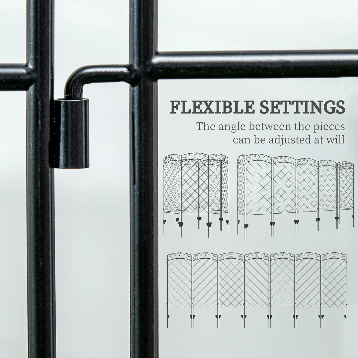 7 Pack Garden Fencing, Decorative Fence Panels, Animal Barrier, Flower Edging, Black Garden Fences at Gallery Canada