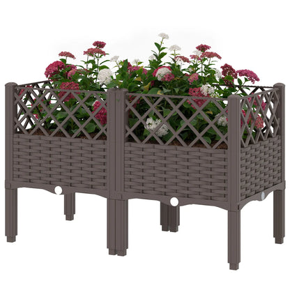 Raised Garden Bed With Legs, Self Watering Planter Box, 31.5" x 15.7" x 20.3" Elevated Garden Beds Brown at Gallery Canada