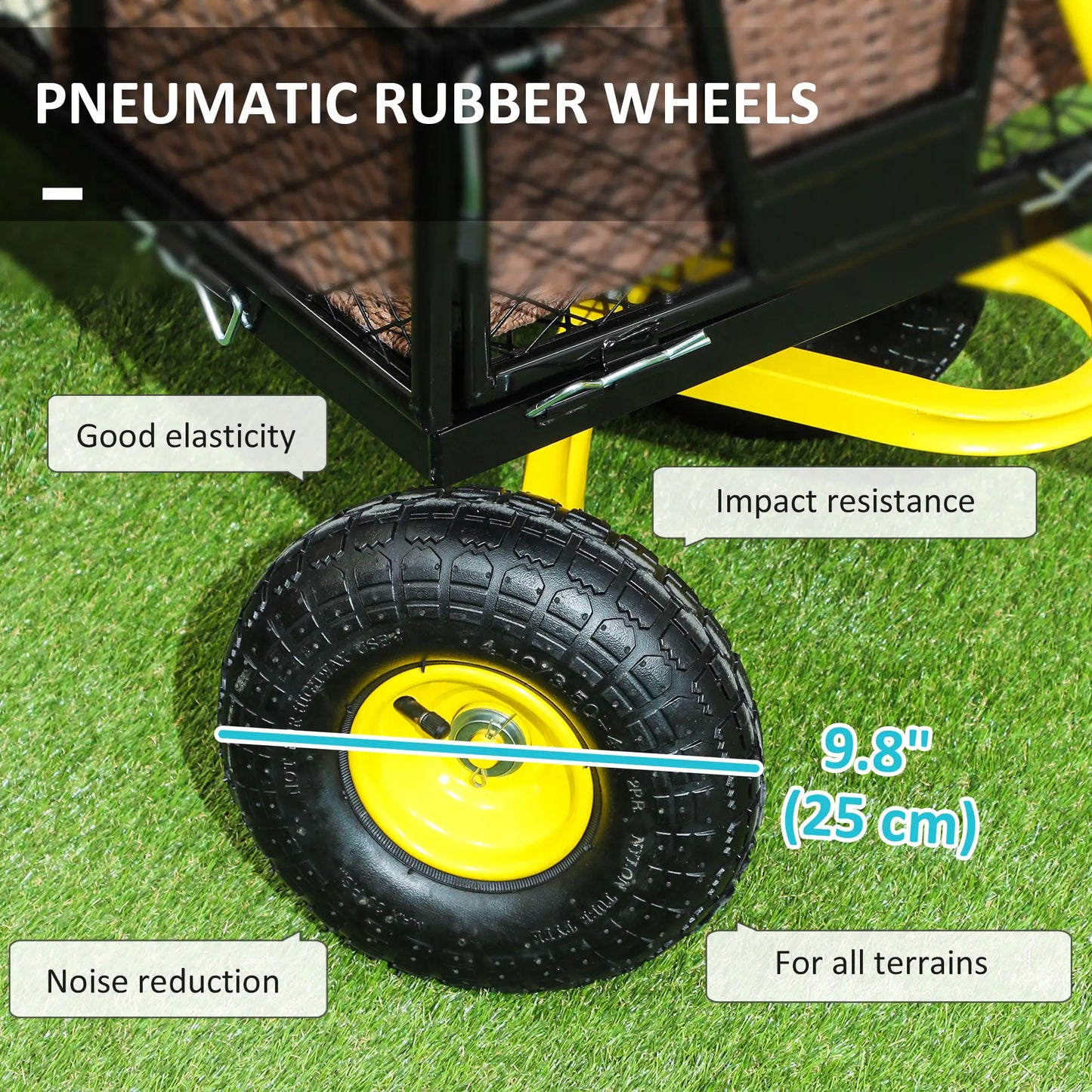 Steel Garden Cart, Utility Wagon, Removable Sides, 10" Wheels, 440lbs Capacity Folding Garden Carts at Gallery Canada