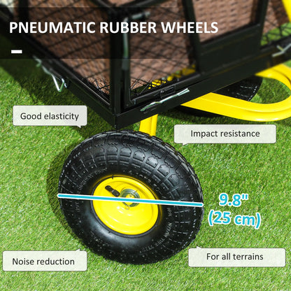 Steel Garden Cart, Utility Wagon, Removable Sides, 10" Wheels, 440lbs Capacity Folding Garden Carts at Gallery Canada