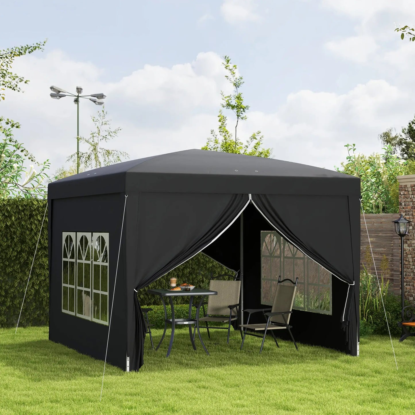 10'x10' Outdoor Pop Up Tent, Wedding Gazebo Canopy, Black Pop Up Canopies at Gallery Canada