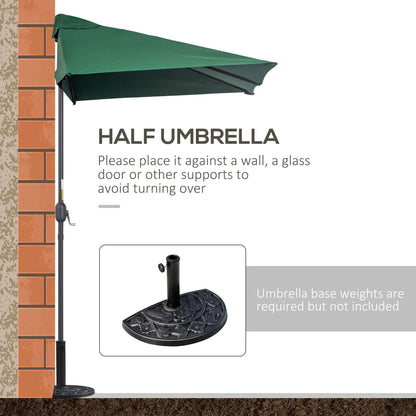 8ft Half Umbrella, Outdoor Balcony Parasol, Patio Sun Shade, Green Sun Umbrellas at Gallery Canada