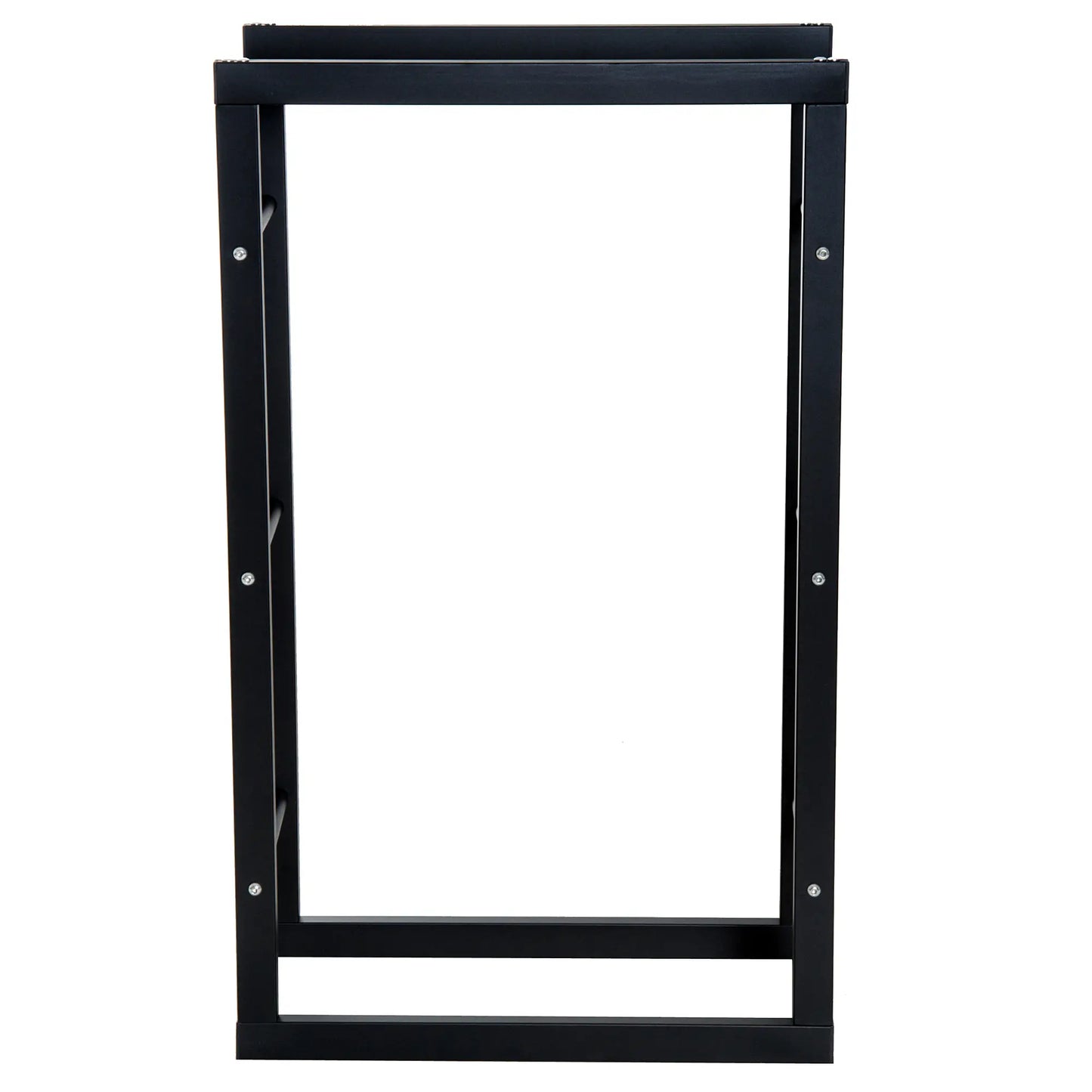Outdoor Firewood Rack, Log Holder with Handles, 220 lbs. Capacity, 23.6" x 9.8" x 39.4", Black Firewood Racks at Gallery Canada