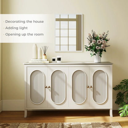 22" x 30" White Rectangular Wall Mirror, Bathroom Living Room Bedroom Entryway, White Wall Mirrors at Gallery Canada