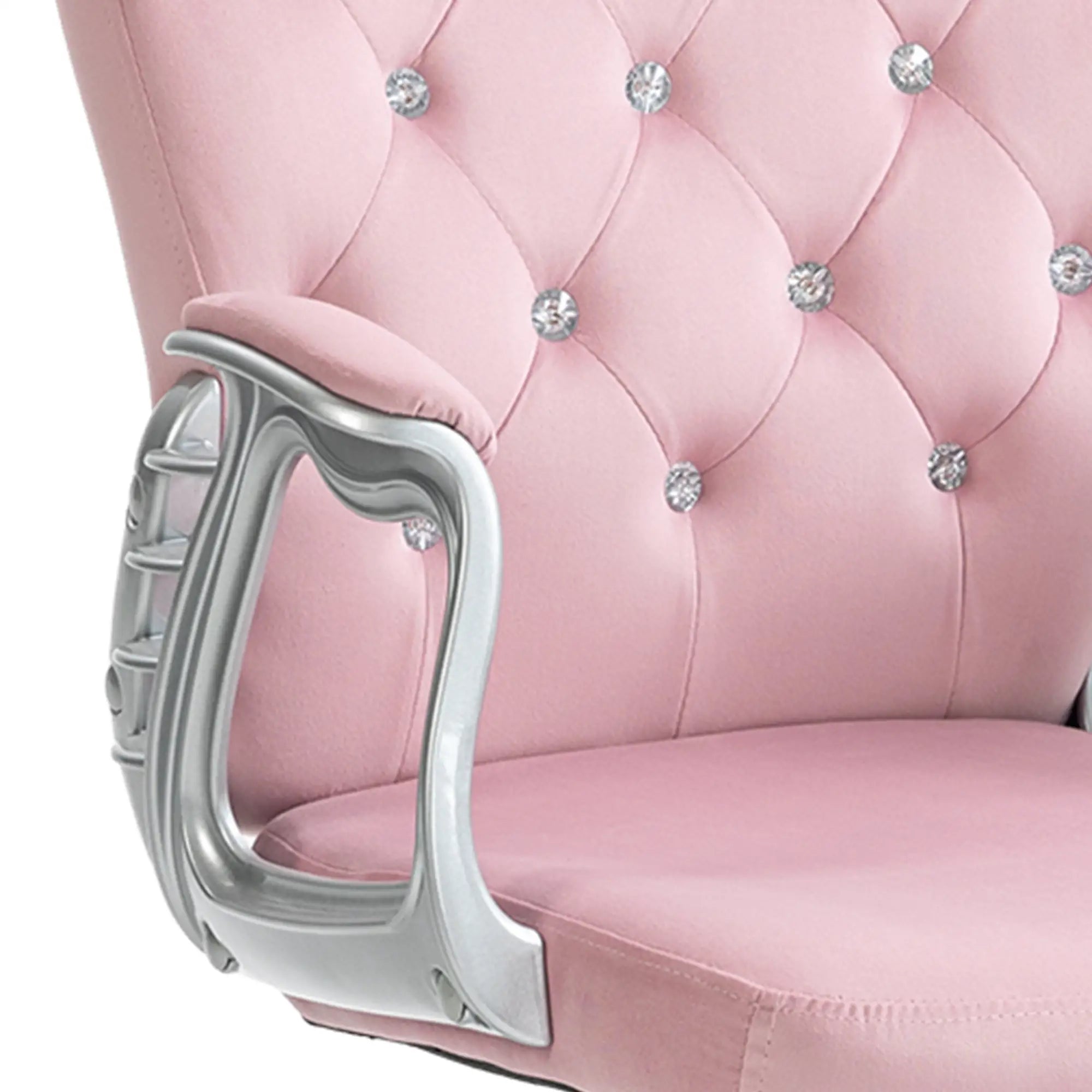 Adjustable Height Office Chair, Tufted Back Computer Desk Chair, Pink Task Chairs at Gallery Canada