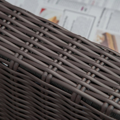 2 Pcs Patio Furniture Set, Wicker Corner Sofa, PE Rattan, Dark Blue Patio Furniture Sets at Gallery Canada