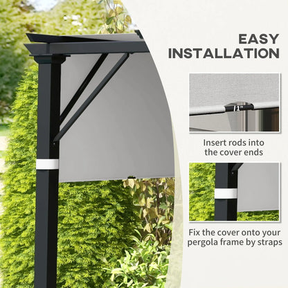 2 Pcs UV Protection Pergola Canopy, 10' x 10', Light Grey Gazebo Canopy Replacement at Gallery Canada