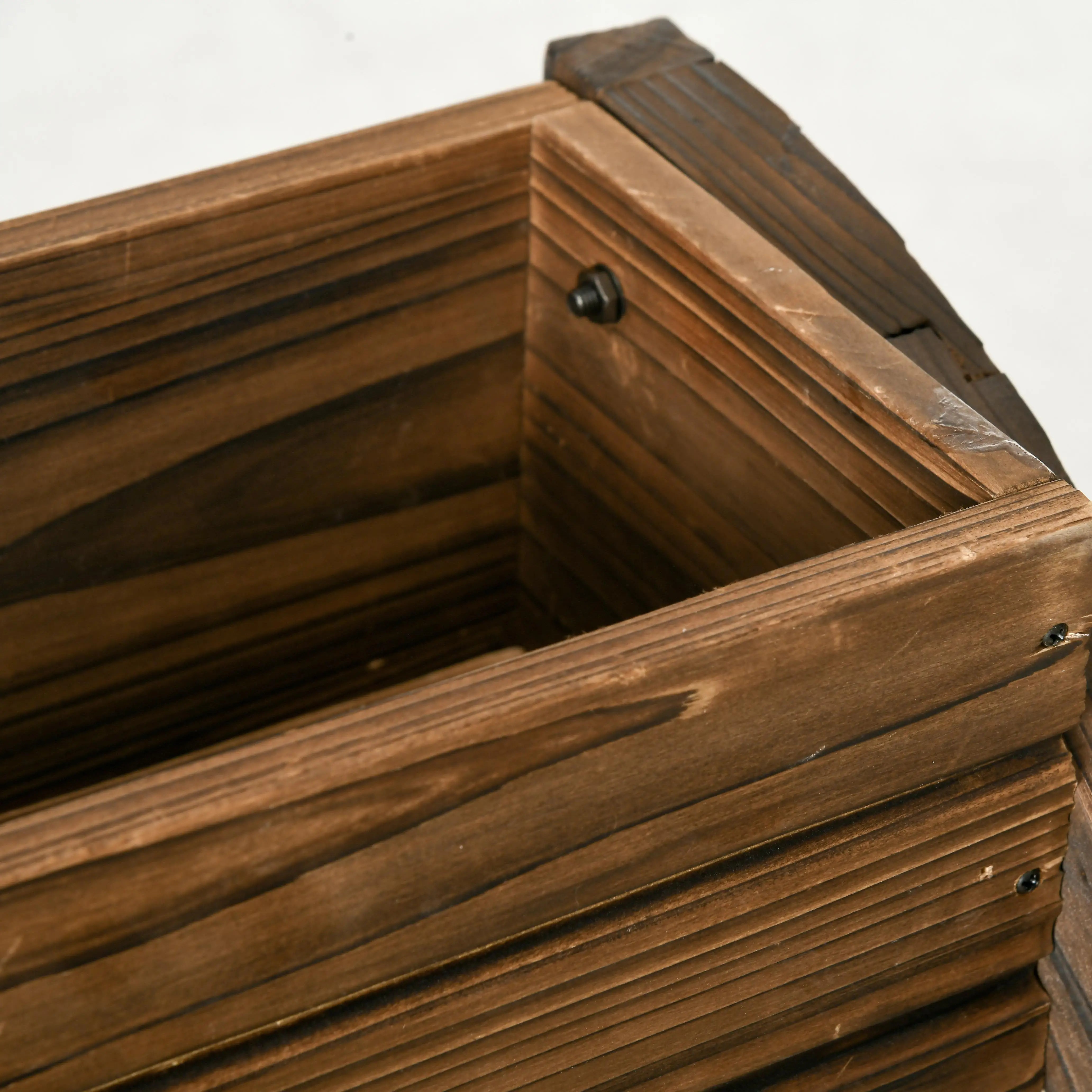 Wooden Wagon Planter Box, 2-Tier Raised Garden Bed, Vegetables Flowers Herbs Wooden Planter Boxes at Gallery Canada