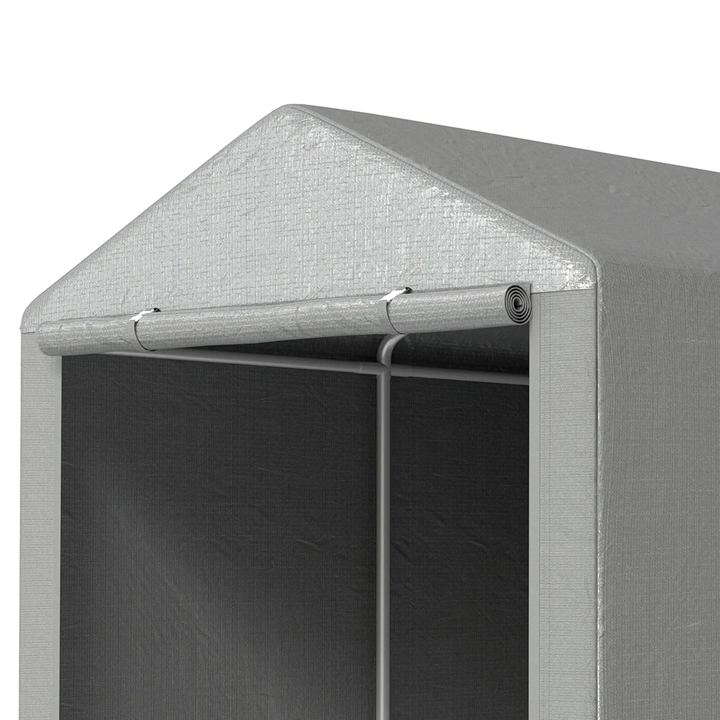 Portable Bicycle Shed, Galvanized Steel Frame, Large Door, Waterproof, Light Grey Sheds at Gallery Canada