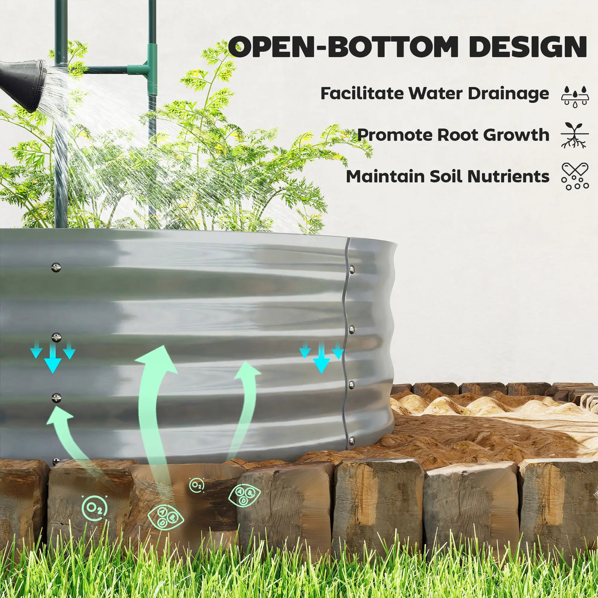 Galvanised Raised Garden Bed With Arched Trellis, 5 x 3 x 6ft, Silver Raised Garden Beds at Gallery Canada
