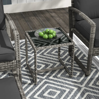 5-Piece Patio Furniture Set, Armchair, Stool, Table, Cushions, Outdoor Wicker Sofa Patio Furniture Sets at Gallery Canada