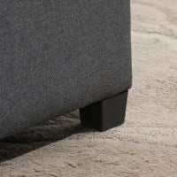 Pouf de rangement capitonné, banc d'appoint, repose-pieds, gris foncé, gris foncé