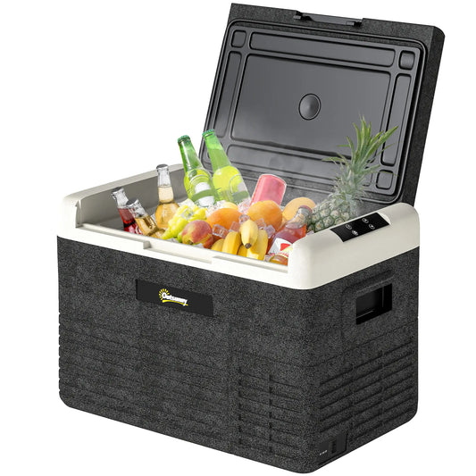 12 Volt Car Refrigerator, 32QT, -68-68 ℉, Portable Electric Cooler Car Coolers Black at Gallery Canada